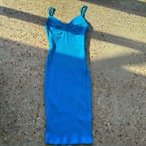 superdown ribbed midi dress